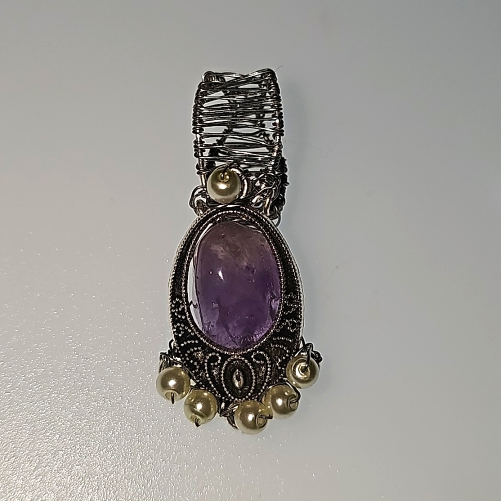 Wire wrapped Amethyst pendant